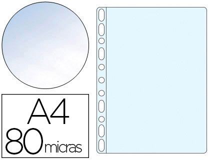 Funda Multitaladro Q-Connect Din A4 80 Mc Cristal Bolsa de 10 Unidades