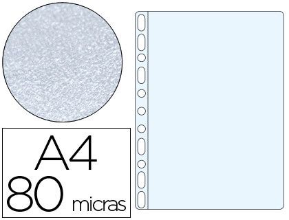 Funda Multitaladro Q-Connect Din A4 80 Mc Piel de Naranja Caja de 100 Unidades