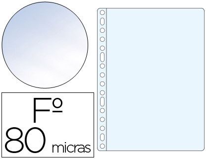 Funda Multitaladro Q-Connect Folio 80 Mc Cristal Caja de 100 Unidades