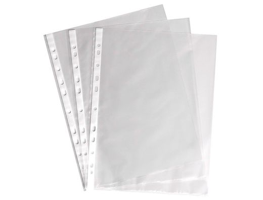 Funda Multitaladro Q-Connect Folio Pvc 110 Micras Cristal Caja 100 Unidades
