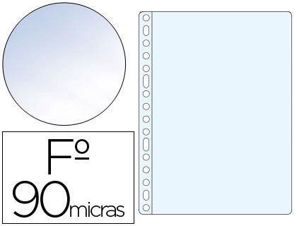 Funda Multitaladro Saro Folio 90 Mc Pvc Cristal Caja de 100 Unidades