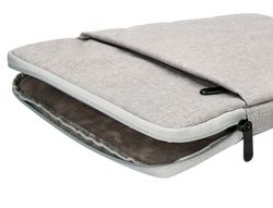 Funda para portatil q-connect 15,6\" con asa 1 bolsillo exterior con cremallera color gris 350x250x25 mm"
