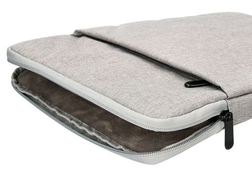 Funda para portatil q-connect 15,6\" con asa 1 bolsillo exterior con cremallera color gris 350x250x25 mm"