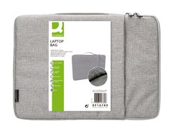 Funda para portatil q-connect 15,6\" con asa 1 bolsillo exterior con cremallera color gris 350x250x25 mm"