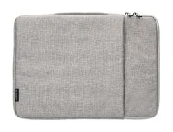 Funda para portatil q-connect 15,6\" con asa 1 bolsillo exterior con cremallera color gris 350x250x25 mm"