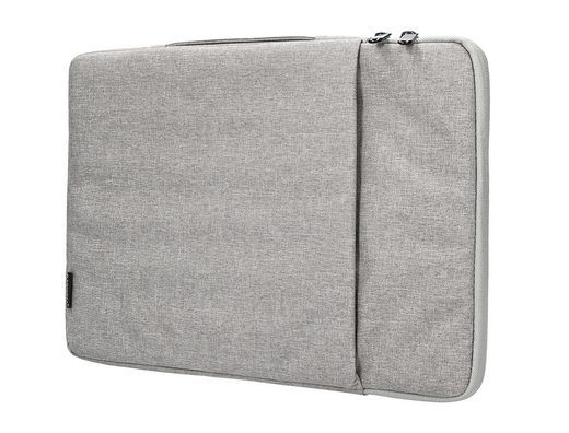 Funda para portatil q-connect 15,6\" con asa 1 bolsillo exterior con cremallera color gris 350x250x25 mm"