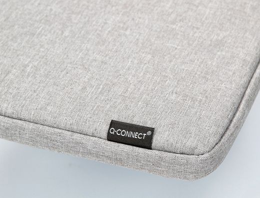 Funda para portatil q-connect 15,6\" con asa 1 bolsillo exterior con cremallera color gris 350x250x25 mm"
