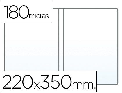 Funda Portadocumento Cuarto Doble 180 Micras Pvc Transparente 220X350Mm