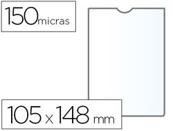 Funda Portadocumento Q-Connect Din A6 150 Micras Pvc Transparente con Uñero 105X148 Mm