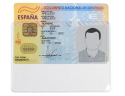 Funda portadocumento q-connect dni 130 micras pvc transparente con uÑero 86x54 mm
