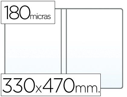 Funda Portadocumento Q-Connect Folio Doble 180 Micras Pvc Transparente 330X470Mm