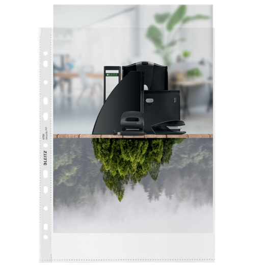 Funda portadocumentos (Bolsa 25). PP "Piel de naranja" con refuerzo. 100 micras. Leitz Recycle. DIN A4. 11 taladros