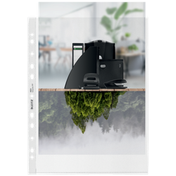 Funda portadocumentos (Bolsa 25). PP "Piel de naranja" con refuerzo. 100 micras. Leitz Recycle. DIN A4 maxi (237x305 mm). 11 taladros