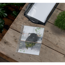 Funda portadocumentos (Bolsa 25). PP "Piel de naranja" con refuerzo. 100 micras. Leitz Recycle. DIN A4 maxi (237x305 mm). 11 taladros