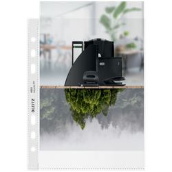 Funda portadocumentos (Bolsa 25). PP "Piel de naranja" con refuerzo. 100 micras. Leitz Recycle. DIN A5. 6 taladros