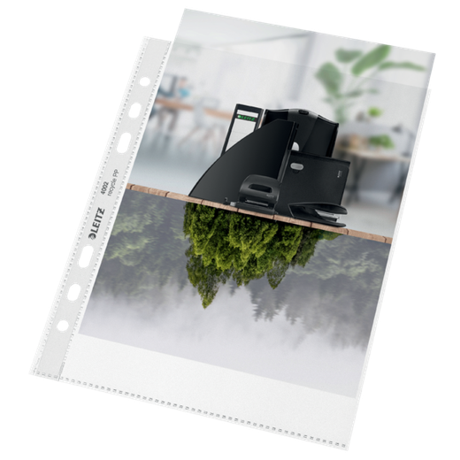 Funda portadocumentos (Bolsa 25). PP "Piel de naranja" con refuerzo. 100 micras. Leitz Recycle. DIN A5. 6 taladros