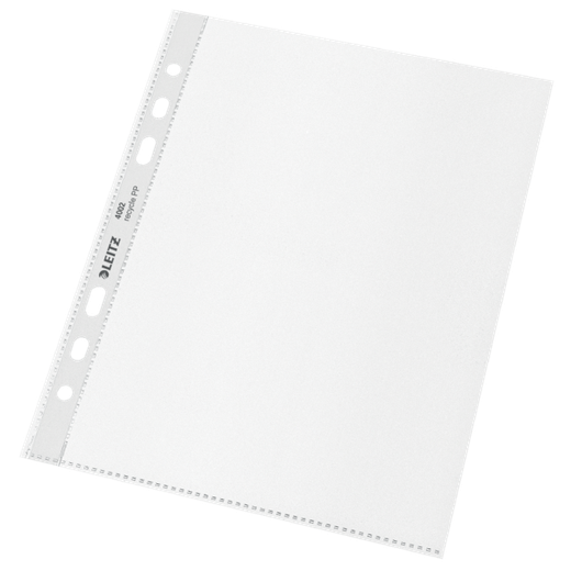 Funda portadocumentos (Bolsa 25). PP "Piel de naranja" con refuerzo. 100 micras. Leitz Recycle. DIN A5. 6 taladros