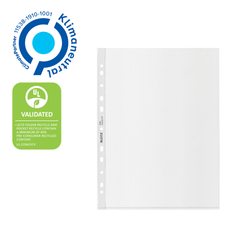 Funda portadocumentos (Caja 100). PP "Piel de naranja" con refuerzo. 100 micras. Leitz Recycle. DIN A4. 11 taladros