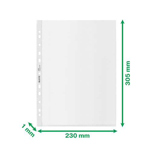 Funda portadocumentos (Caja 100). PP "Piel de naranja" con refuerzo. 100 micras. Leitz Recycle. DIN A4. 11 taladros