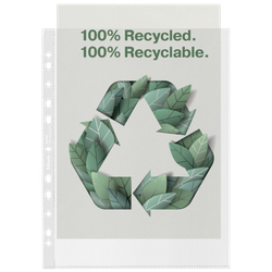 Funda portadocumentos (Caja 100). PP "Piel de naranja" con refuerzo. 70 micras. Esselte Reciclada. DIN A4 MAXI. 11 taladros