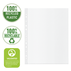 Funda portadocumentos (Caja 100). PP "Piel de naranja" con refuerzo. 70 micras. Esselte Reciclada. DIN A4 MAXI. 11 taladros