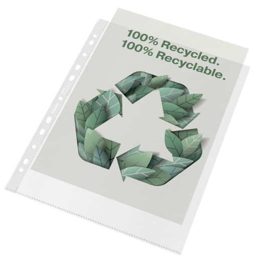 Funda portadocumentos (Caja 100). PP "Piel de naranja" con refuerzo. 70 micras. Esselte Reciclada. DIN A4 MAXI. 11 taladros