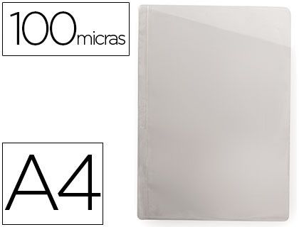 Funda Protectora Q-Connect Corte Oblicuo Transparente Din A4 Sin Taladros Pvc 100 Mc Caja de 100 Unidades