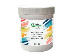 Gesso liderpapel aditivo para acrilico preparador de superficie bote de 1 litro