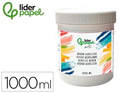 Gesso liderpapel aditivo para acrilico preparador de superficie bote de 1 litro