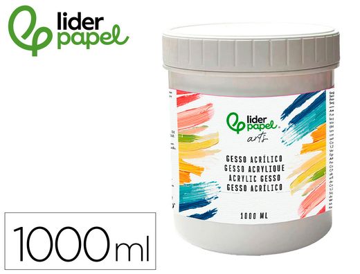Gesso liderpapel aditivo para acrilico preparador de superficie bote de 1 litro