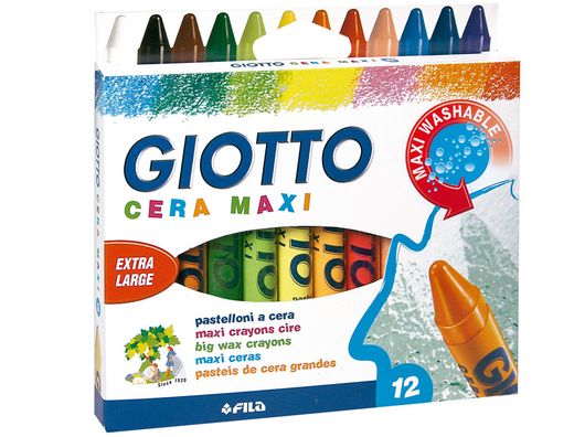 Giotto estuche 12 ceras maxi gigantes de colores vivos 291200