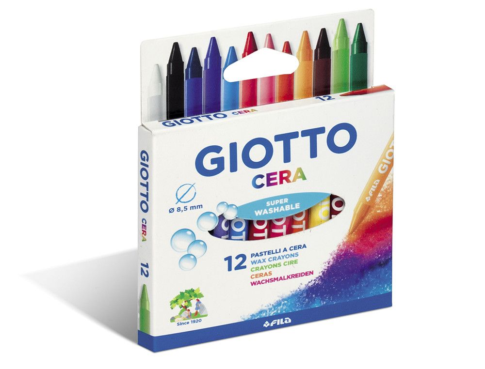Giotto estuche 12 ceras redondas de colores vivos 281200