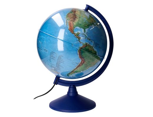 Globo terráqueo físico y político escribible con luz de diámetro 30 cm