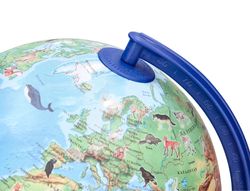 Globo terraqueo liderpapel con luz fisico y politico con animales diametro 20 cm