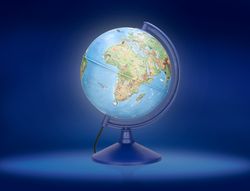 Globo terraqueo liderpapel con luz fisico y politico con animales diametro 20 cm