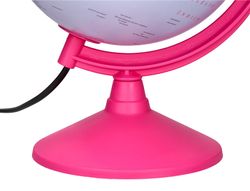 Globo terraqueo liderpapel con luz fisico y politico diametro 20 cm color rosa