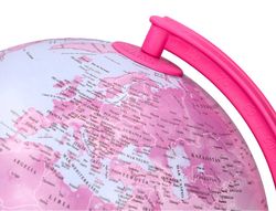 Globo terraqueo liderpapel con luz fisico y politico diametro 20 cm color rosa
