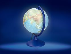 Globo terraqueo liderpapel con luz fisico y politico diametro 20 cm
