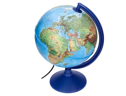 Globo terraqueo liderpapel con luz fisico y politico diametro 26 cm