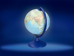 Globo terraqueo liderpapel con luz fisico y politico diametro 26 cm