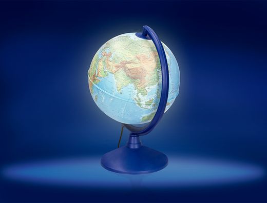 Globo terraqueo liderpapel con luz fisico y politico diametro 26 cm