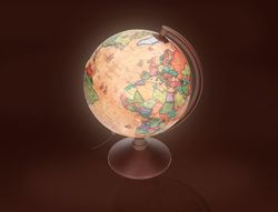 Globo terraqueo liderpapel con luz fisico y politico estilo antiguo diametro 26 cm