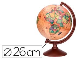 Globo terraqueo liderpapel con luz fisico y politico estilo antiguo diametro 26 cm