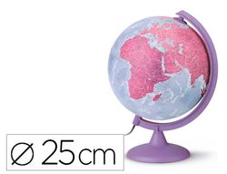 Globo terraqueo nova rico con luz base y meridiano color morado diametro 25 cm