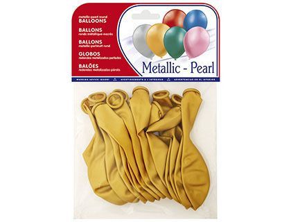 Globos Metalizados Oro Bolsa de 15 Unidades