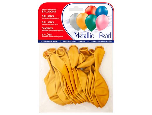 Globos Metalizados Oro Bolsa de 15 Unidades