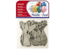 Globos Metalizados Plata Bolsa de 15 Unidades