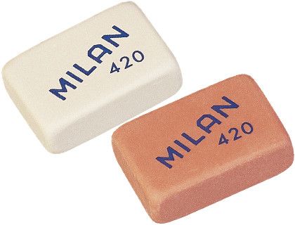 Goma De Borrar Milan - Caucho, Color Blanco, Tamaño Pequeño, Ideal Para Lápiz Y Escritura