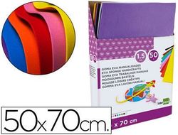 Goma Eva Liderpapel Expositor de 50 Planchasx10 Colores Surtidos 50X70 cm 1,5 mm Espesor