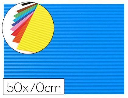 Goma eva ondulada liderpapel 50x70cm 2,2mm de espesor azul claro